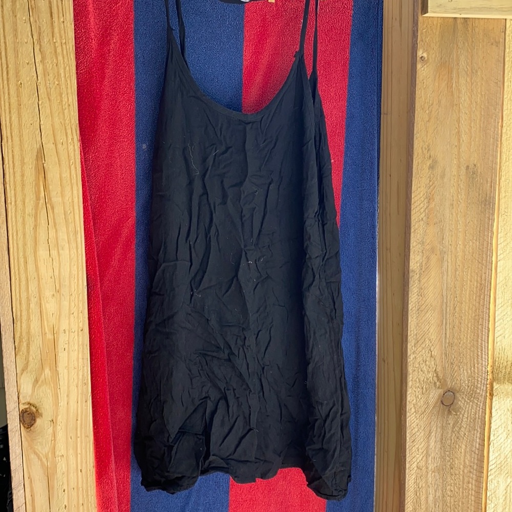 Simple black slip dress